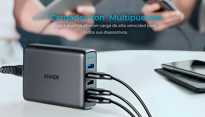 Anker Quick Charge 3.0 63W Cargador de pared USB de 5 puertos