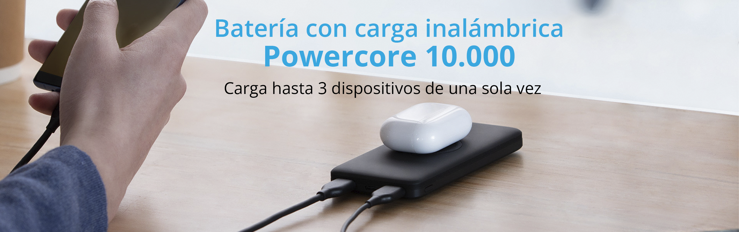Batería externa con carga inalámbrica PowerCore 10.000