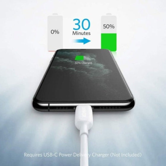 Cable para Iphone PowerLine III USB-C a Lightning 0.9m Blanco