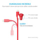 Cable PowerLine Micro USB 0.9m Rojo