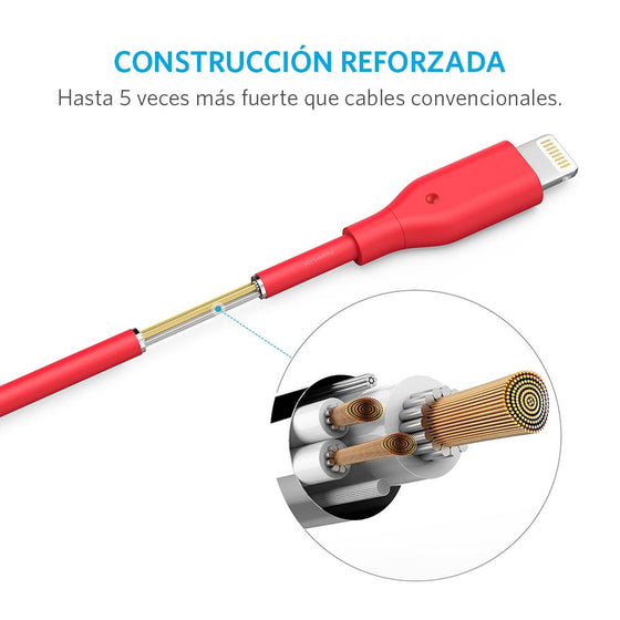 Cable PowerLine Micro USB 0.9m Rojo