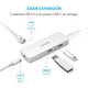 Adaptador Hub 4 puertos USB-C con Ethernet_